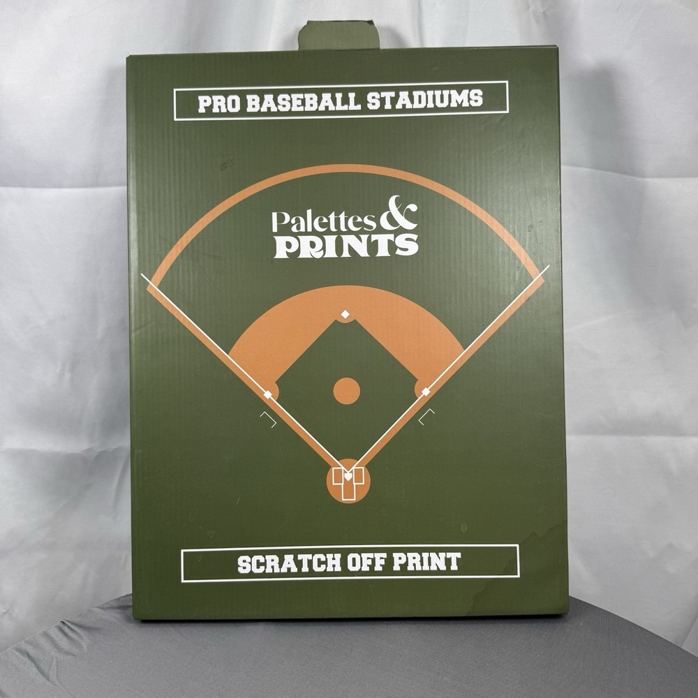 Pro Baseball Stadium Scratch Off Poster With Wood Frame -‎ New